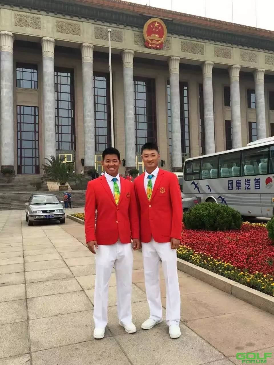 人民大会堂！中国高尔夫男子双星参加奥运动员会