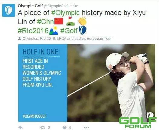 「恭喜」奥运女子高尔夫史上首个一杆进洞！中国人制造！ ...