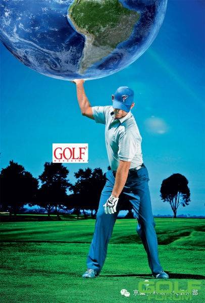 球技-塑造世界最佳高尔夫上杆用右臂支撑重物