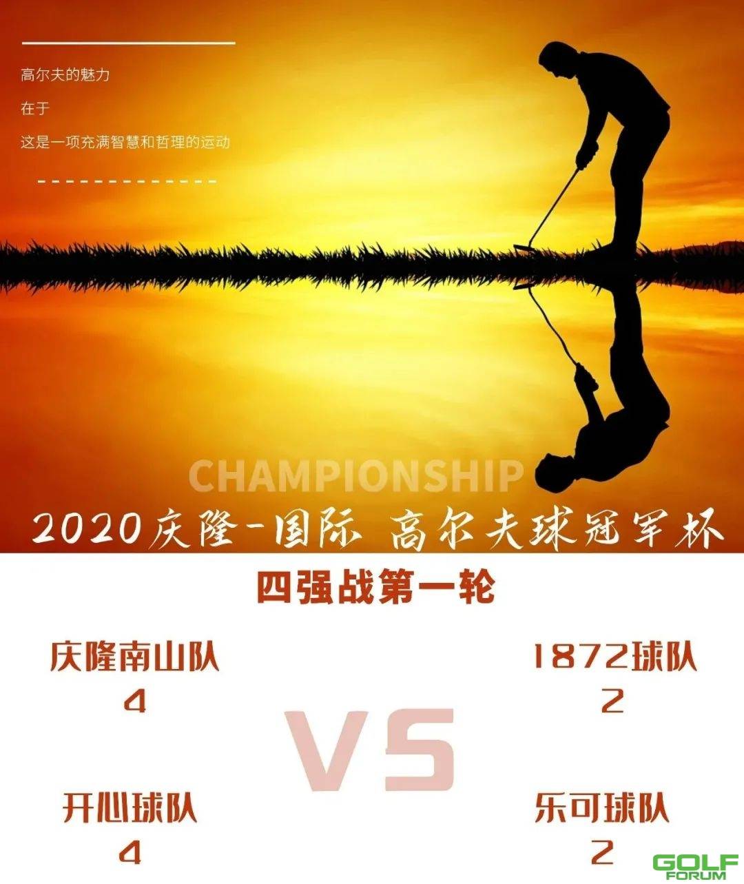 2020庆隆—国际高尔夫球冠军杯四强战第一轮战报