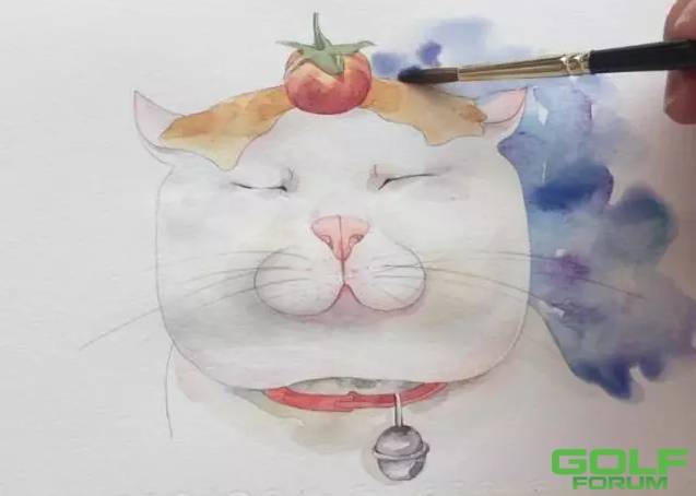 水彩绘：这只猫咪有点可爱