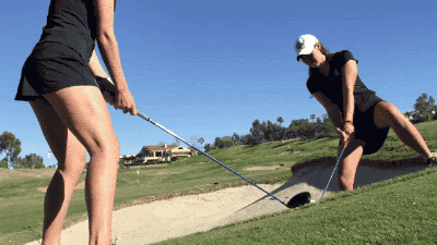 美女玩起花式高尔夫，酷劲十足